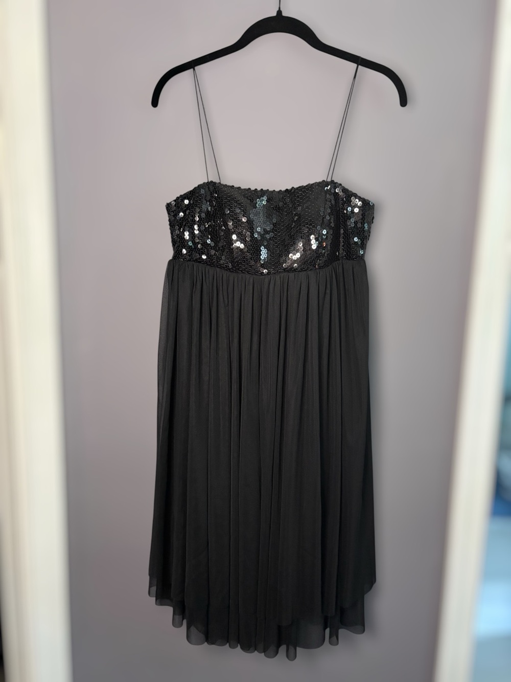 JS Boutique Black Sequin Empire Waist Dress 6